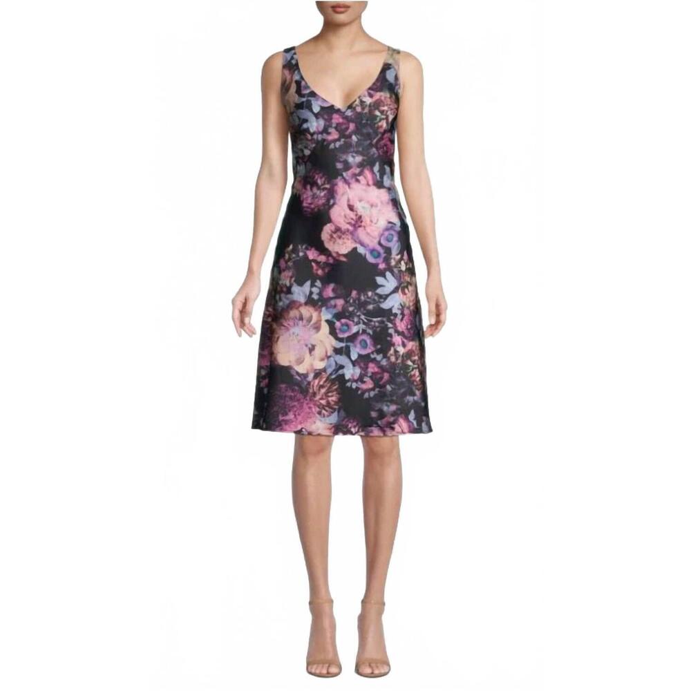 NEW KEVAN HALL floral slip dress in purple